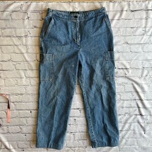 Vintage Lauren Ralph Lauren Jeans Cargo Utility 8P Women’s Wide Leg Cropped Y2K